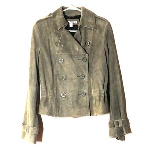 Express women’s soft leather pea coat jacket